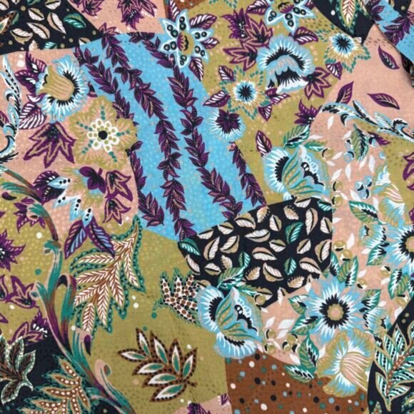 NWT M MISSONI Ocher Silk Blend Floral Print 3/4 Sleeve Blouse Womens Sz XS - Picture 8 of 9